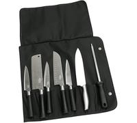 YUNCHONGuk Borsa per coltelli, borsa per coltelli da cucina, borsa arrotolabile con 7 scomparti, custodia per coltelli da cucina, valigetta per attrezzi da campeggio, escursionismo