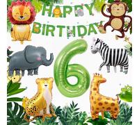 Yunchu Online Decorazione 6° compleanno 6° anno giungla decorazione 6° compleanno decorazione ragazza giungla animali palloncini in pellicola palloncini 6° compleanno 6° anno giungla compleanno