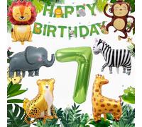 Yunchu Online Decorazione 7° compleanno giungla decorazione per ragazzi e ragazze - palloncini in pellicola per animali per 7 anni