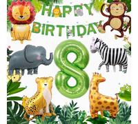 Yunchu Online Decorazione per 8° compleanno giungla decorazione per ragazze - palloncini in pellicola per animali per 8 anni