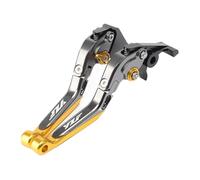 YUNDVLT Moto Leve Leva Freno Frizione Estensibile Pieghevole For Moto + Manopole Compatible With FZ1 YZFR6 YZFR1 YZF-R1 YZF R1 YZF-R125 YZF-R25(Gold1)