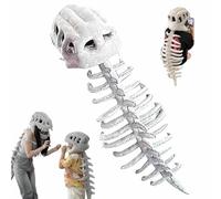 YUNFAN Costume Da Scheletro Dinosauro Peluche,Set Costumi Scheletro Dinosauro Realistico,Costume Dinosa-Uro Peluche Spinosaurus 3d,Copricapo Con Teschio E Spina Dorsale Per Cosplay Halloween(Piccolo)