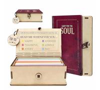 YUNFAN Handmade Bible Verse Cards Box,Wooden Holder Scripture Card Box Set,150pcs Color-Coded Bible Verse,Prayer Card For Daily Encouragement Reflection Emotion Feeling,Perfect As A Thoughtful