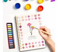 YUNFAN Quaderni Acquerelli Per Principianti,Libri Acquerelli Adulti,Quaderno Acquerel Su Carta Artistica,Set Acquerel 12 Colori Con Accessori,Kit Pittura Con Acquerell Per Bambini(C)