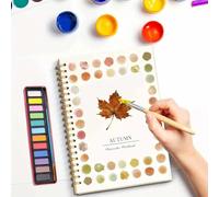 YUNFAN Quaderni Acquerelli Per Principianti,Libri Acquerelli Adulti,Quaderno Acquerel Su Carta Artistica,Set Acquerel 12 Colori Con Accessori,Kit Pittura Con Acquerell Per Bambini(A)
