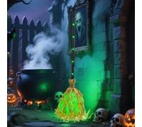 YUNFAN Scopa Mobile di Halloween,Scope da Strega Animate Luminose,Scopa Magica Strega Danzante con Suoni Spettrali,Decorazioni di Halloween per Interni Ed Esterni,Verande E Feste