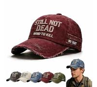 YUNFAN Still Not Dead cap Hard to Kill Hat,Funny Embroidered Still Not Dead Caps,Vintage Distressed Baseball cap with 3D Print Effect,Adjustable Embroidered Dad Hat for Men & Women(Red)