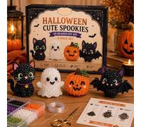 YUNFAN Tiny 3D Beaded Animal DIY Kit,Cute Bird & Animal Beading Craft Set, Handmade Creative Jewelry Art Craft Kit with Colorful Bead and Instructions,4 Cute Desig,for Adults,Beginners (Halloween)