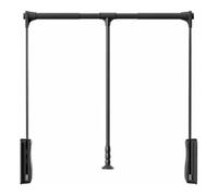YUNFANOZ Barra Appendiabiti saliscendi, Appendiabiti Retrattile, Asta Appendiabiti in Lega di Alluminio, for Guardaroba e deposito(Black,550-700mm)