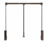 YUNFANOZ Barra Appendiabiti saliscendi, Appendiabiti Retrattile, Asta Appendiabiti in Lega di Alluminio, for Guardaroba e deposito(Brown,550-700mm)