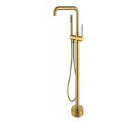 YUNFANOZ Rubinetto Vasca da Bagno Freestanding, con doccetta, Miscelatore monocomando for Vasca(Brushed Gold)