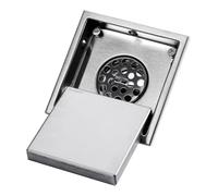 YUNFANOZ Scarico Doccia, Scarico A Pavimento Anti-Blocco, con griglia di Inserimento Piastrelle con Filtro Rimovibile, antiintasamento e antiodore, for Bagno(15cm)