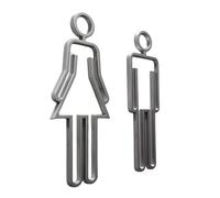 YUNFANOZ WC Segno Targa, Segno Targa Toilette Bagno, Cartelli Adesivi, per Hotel, uffici, abitazioni, ristoranti(Silver)