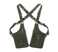 YUNFAX Unisex Anti-Theft Underarm Shoulder Bag - Premium Genuine Leather Adjustable Crossbody Pack with Multi-Pocket, Water Resistant Design for Travel, Hiking, Camping & Outdoor Activities, Verde