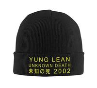 Yung Lean Sconosciuto Morte 2002 Cappello Giallo Hip Hop Cappelli da Maglia Uomini Donne Unisex Invernale Caldo Teschi Cappellini Cappelli