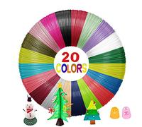 Yungden Penna 3D Filamento PLA, 20 Colori 1.75MM 3D Pen Filamento Recharge con 2 tappi a dito, Penna 3D Filo, Adatto per MYNT3D, SCRIB3D, Winkin, LIHUACHEN e Acdolf Penne 3D (Non Include la Penna 3D)