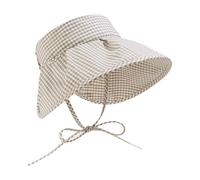 YUNGLOO Cappello regolabile traspirante ombra per le donne elegante design a scacchi larga protezioni solari copricapo sportivo cappello traspirante per sport all'aria aperta