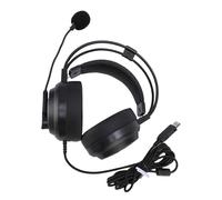 YUNGLOO Cuffie USB con cavo con scheda audio integrata Microfono acustico chiaro con cancellazione del rumore regolabile per studio lavoro ergonomico Cuffie over-ear