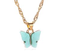 YUNGLOO Elegante collana con ciondolo in acrilico a forma di farfalla, accessorio per gioielli alla moda per le donne idee regalo alla moda abbigliamento casual gioielli con ciondolo a farfalla