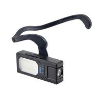 YUNGLOO Faro regolabile indossato da orecchio indossabile 7 modalità di illuminazione Ricarica USB Impermeabile Adatto per uso notturno all'aperto Ciclismo Uso notturno Pesca Riparazione Lavoro Faro