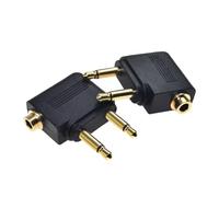 YUNGLOO Global - Processore per auricolari da 3,5 mm per aerei, utilizzando una miscela di bronzo impiallacciato oro per il rumore Conoscenza del suono gratuita Auricolari Aircraft Link contro il