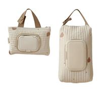 YUNGLOO Pratica borsa per salviettine umidificate con disegni ricamati eleganti sacchetti per pannolini da viaggio con ricamo a forma di orsetto, Cachi 1.
