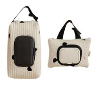 YUNGLOO Pratica borsa per salviettine umidificate con disegni ricamati eleganti sacchetti per pannolini da viaggio con ricamo a forma di orsetto, Nero 1