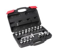 YUNGLOO Set completo di 18 attrezzi automobilistici con presa resistente alla corrosione, chiave universale a leve e contenitore portatile in metallo
