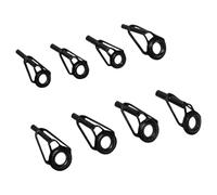 YUNGLOO Set di guide per canna da pesca, 8 pezzi, kit di riparazione per canne da pesca, kit di riparazione per punte di guida, guide in ceramica, anelli in ceramica