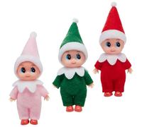 YUNHENTONG Elfo Dispettoso Natalizio - Set di 3 Elfi Femmina Carini di Babbo Natale - Pupazzi Decorativi per Bambini e Adulti - Giocattoli Natalizi