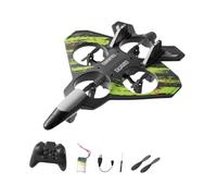 Yunhgft 1 Pezzo Aereo Telecomandato Schiuma Jet da Combattimento Elicottero Giocattolo Droni con LED Colorati Struttura Eva Notturni Adatto Bambini 8-16, Verde 18 Minuti
