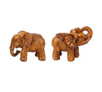Yunhgft 4 Statuette di Elefanti Come Sculture Decorative di Animali, Tailandese in Miniatura Realizzato in Resina, Statuette Collezione E, 2 pezzi