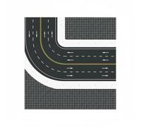Yunhgft Adesivo Base Traffico Piastra Stradale Urbanistica Modello Strada Curva Incrocio Segmenti Componibili PVC 5mm Segnaletica Chiara Montaggio Semplice, Modello 11
