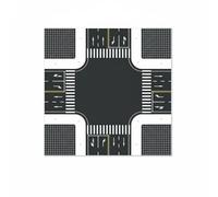 Yunhgft Adesivo Base Traffico Piastra Stradale Urbanistica Modello Strada Curva Incrocio Segmenti Componibili PVC 5mm Segnaletica Chiara Montaggio Semplice, Modello 1