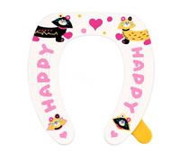 Yunhgft Copri Sedile WC Lavabile e Riutilizzabile, Morbido e Spesso, Impermeabile con Adesivo, Design Cartoni Animati per Bagno, Gatto dalla faccia grande, 36.8x39cm