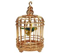 Yunhgft Gabbia per Uccelli in Miniatura per Casa delle Bambole, Accessori Decorativi da Appendere Realizzati in Lega Resistente per La Decorazione di Case del, Oro