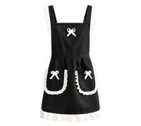 Yunhgft Grembiule Principessa con Maniche, Tessuto poliestere resistente | include grembiule e un paio di oversleeve | per ragazza | per casa, Principessa-Nero, style to 1, Nero