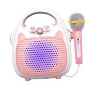 Yunhgft Kids Karaoke Machine Speaker Girls Boys Rechargeable Toys Indoor Support TF Card Portable Pink