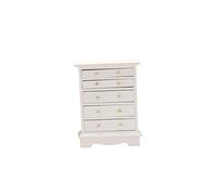 Yunhgft Mobile Contenitore in Legno a 5 Cassetti per Varie Stanze, 1:12, per Casa delle Bambole, Bianco