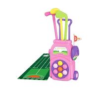 Yunhgft Set da Golf per Bambini Composto da 22 Pezzi, con Mazze da Golf, Custodia per Minigolf Giocattolo E Buche, Realizzato in Resistente Materiale PP per L, Rosa