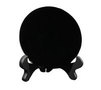 Yunhgft Specchio a Disco di Ossidiana per Scrivania con Supporto, Piastra Divinatoria Rotonda per Decorazione Domestica, 12 cm
