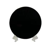 Yunhgft Specchio a Disco di Ossidiana per Scrivania con Supporto, Piastra Divinatoria Rotonda per Decorazione Domestica, 6CM
