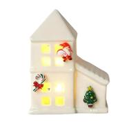 Yunhgft Statuetta Casa Villaggio Natalizio in Ceramica Ornamentale LED Miniatura Edificio Decorativo Artigianale Adatta a Decorazione Domestica Sala da, Stile B