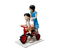 Yunhgft Statuetta in Miniatura Dipinta in 1/64, Ideale per Decorare Un'area Giochi per Bambini O per Creare Una Mini Decorazione Architettonica, Ragazzo E Ragazza Che Cavalcano