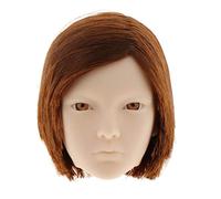 Yunhgft Testa Maschile 1/6 per Figura d'Azione Accessorio in Silicone con Capelli Realistici per Modellismo Statico E Dinamico Adatta a Collezione, Marrone