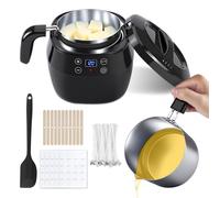 Yuning Fusore di Cera per Realizzare Candele, 1L Fonditore di Cera Elettrico,Kit per la Creazione di Candele con Sciogli cera Elettrica,Stoppino,Adesivo per Stoppini,Centraggio,Cucchiaio per Mescolare