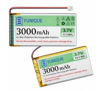 YUNIQUE GREEN-CLEAN-POWER 2 Batterie LiPo 3.7V 3000mAh 1S 103665 con Micro JST 2.0 - Batterie Ricaricabili con Protezione per Arduino, ESP32, NodeMCU e Schede di Sviluppo