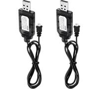 YUNIQUE GREEN-CLEAN-POWER 2 Cavi Caricatore USB 3.7V con Connettore JST 2.0 - Ricarica Rapida 1A per Batterie LiPo 1S Arduino, ESP32, LoRa, IoT (Ricarica Rapida 1000mAh)