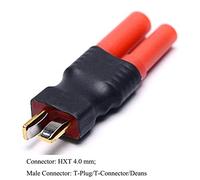 YUNIQUE GREEN-CLEAN-POWER - Adattatore HXT 4mm a T-Plug Maschio | Senza Fili per Batterie LiPo | Connettore RC per Alimentazione JVC Autoradio, Portafusibile, Borsa LiPo, Giallo, Plastica