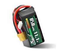 YUNIQUE GREEN-CLEAN-POWER Batteria Lipo 3 Celle 11.1V 850mAh 80C con Connettore XT30, Cavo in Silicone e Guscio Morbido - Dimensioni 59X30X23 mm, Peso 77g - Alta Potenza per Modelli RC